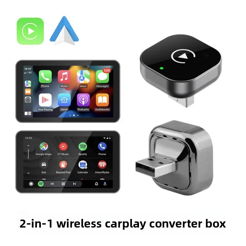 Wireless Carplay Adapter for Android IPhone Auto 2 in1 Wired To Wireless AI Box USB Connection for Volvo Benz Mg Kia Chery VW